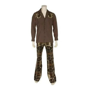 Bill Whitten Custom Made 1970's Brown Rhinestone Shiny Stage Suit 38/40